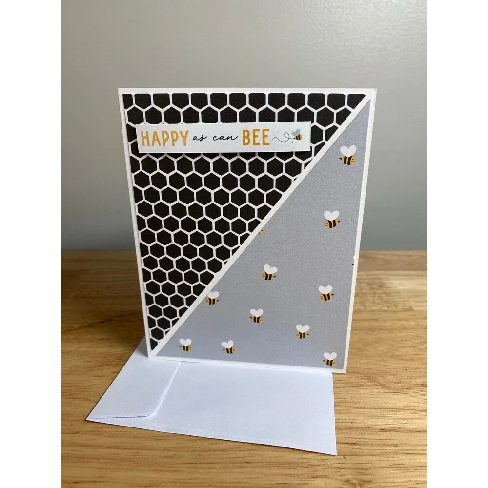 Bee Greeting Card - Handmade A2 Card – All Occasion Blank Card